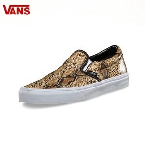 Vans Leather/Snake Pattern Slip-Ons